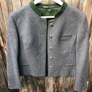 Vintage Lodenfrey Blazer - Grey / Grn - Sz 8 (40)